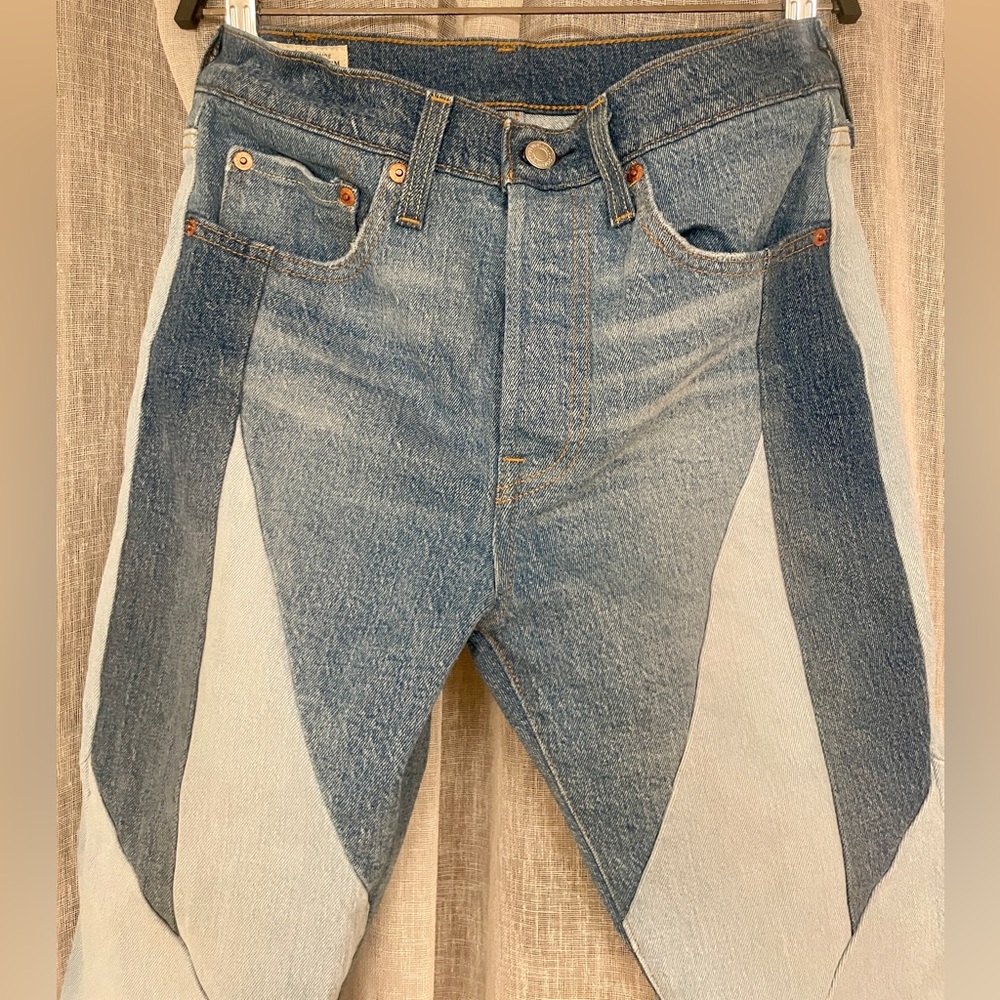 Rare! Levi’s Redone Patchwork Pieced 501s Skinny … - image 4